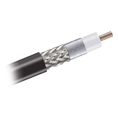 Cable Coaxial 90% de Blindaje, Certificación RoHS, Conductor de Cobre Revestido de Aluminio, 50 Ohms, Carrete de 300 Metros (984.25 Pies)