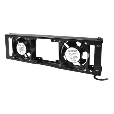 Kit de 2 Ventiladores 110 Vca (12 x 12 cm) con Clavija para Gabinete de Piso.