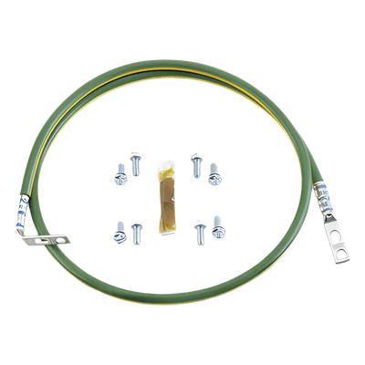 Jumper Para Aterrizar Equipos en Racks o Gabinetes, 10 AWG, con Terminal Doblada a 90 Grados, 0.61m de Largo 