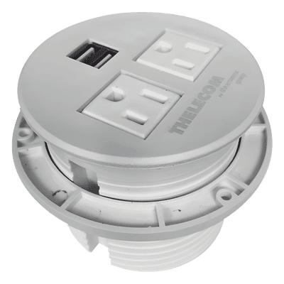 Multicontactos / USB empotrable color blanco, no incluye cable de poder 
