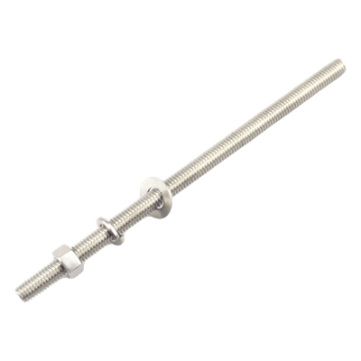 Kit de 10 Varillas Roscadas de 3/8 x 9.5 in, con Arandelas Planas, Arandelas de Seguridad y Tuercas. 