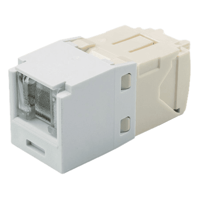 Conector Jack RJ45 Estilo TG con Ventana, Mini-Com, Categoría 6, de 8 Posiciones y 8 Cables, Color Blanco