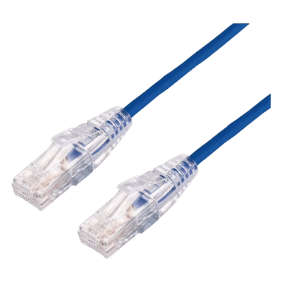 Cable de Parcheo Slim UTP Cat6A - 5 Metros (16.40 Pies) Azul, Diámetro Reducido (28 AWG)