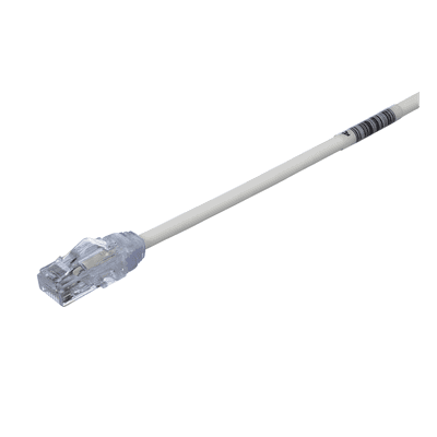 Cable de Parcheo UTP Cat6A, CM/LSZH, Diámetro Reducido (28AWG), Color Blanco Mate, 19.81 Metros (65 Pies)