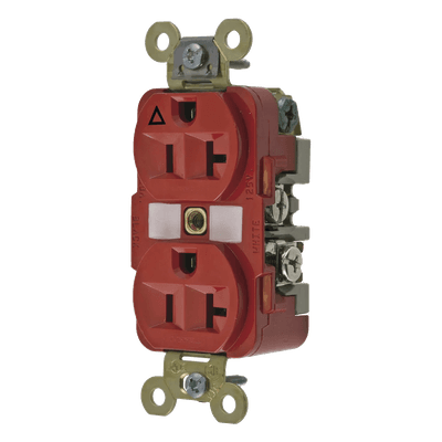 Contacto Dúplex Conexión a Tierra Aislada/ 20 A 125 V/ 2 polos 3 Hilos/ Color Rojo/ Nema 5- 20R/ Grado Industrial.