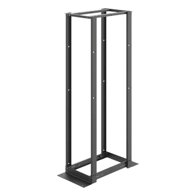 Rack Abierto de 4 Postes Estándar de 19 in / 45U / 2.13 m (7 ft) de Altura / Profundidad Ajustable 450-1050 mm (17.7-41.3 in) / Aluminio 6063-T6 / Rieles Roscados 12-24 / Negro RAL 9005
