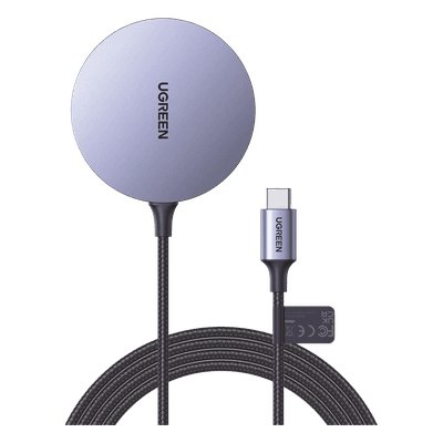 Cargador Inalámbrico Magnético | 15W | Tecnología Magsafe | Qi | Certificado MFM | Modulo de Carga Original | Carga Rápida | Fuerte Absorción Magnética | Cable de Nylon Trenzado | 1.5 metros | Multi Protecci&o