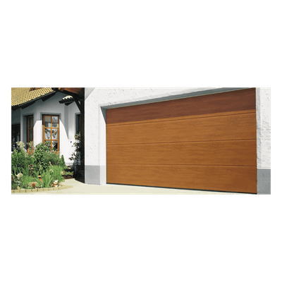 Sección para puerta de Garage / Linea Central / Imitacion MADERA / Golden Oak / Para GARAGE107 / Estilo Americana.