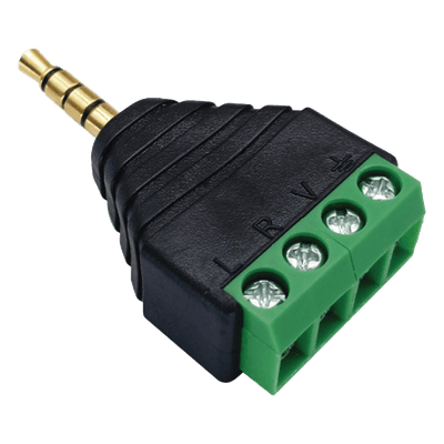 Conector de audio de 3.5mm macho a terminal de tornillo de 4 pines