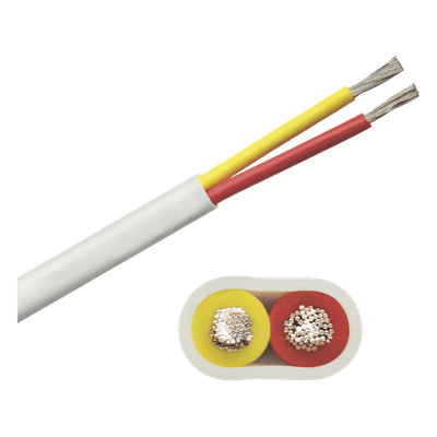 Rollo de cable plano grado marino calibre 12, de 2 conductores (rojo y amarillo) de 100 pies (30.48 m).