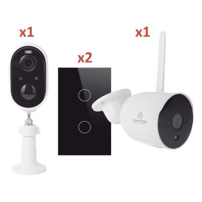 (Wifi) KIT 2 camaras Wifi y 2 apagadores inteligentes Wifi