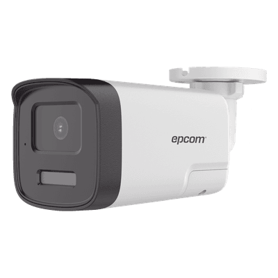 [Audio Bidireccional + Dual Light + ColorVu] Bala TURBOHD 4K (8 Megapixel) / Lente 2.8 mm / 40 mts IR EXIR + 40 mts Luz Blanca / Micrófono y Bocina Integrado / Exterior IP67 / Metal / dWDR