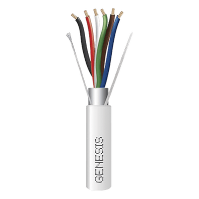 Carrete de 305 Metros (1000 Pies) / Cable de Cobre / 6 x 18 AWG / Plenum / Color Blanco / Blindado / Para Aplicaciones de Alarmas de Intrusión / Control de Acceso / Automatización / Interfonos y Tv Porteros