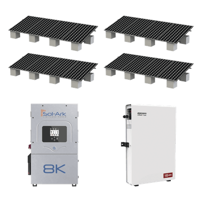 Kit Hibrido con Interconexión a la Red Eléctrica de CFE de 8 kW con Salida de 220 Vca y respaldo de 10 kWh en batería de LiFePO4