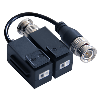 Kit de Transceptor (Balluns) TURBOHD con Boton Push / Hasta 8 MP (4K) / 100% Cobre / Soporta HD-TVI / AHD / CVI / CVBS / Audio por Coaxitron / Datos para Menu de Configurar de Cámaras 