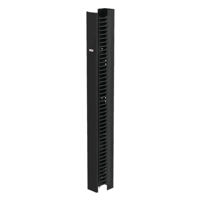 Organizador Vertical de Cableado CableTek-EC / 45U / Una Cara / Acero 1.9 mm / 6 in Ancho / 9 in Profundidad / Negro RAL 9005 / Montaje Universal 4 Postes / Cat 5e/6/6A/Fibra