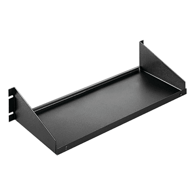 Charola para Rack 19 Pulgadas, Capacidad de Carga 34 kg, Acero Dulce Color Negro, 2 UR, Dimensiones 482x381x95 mm