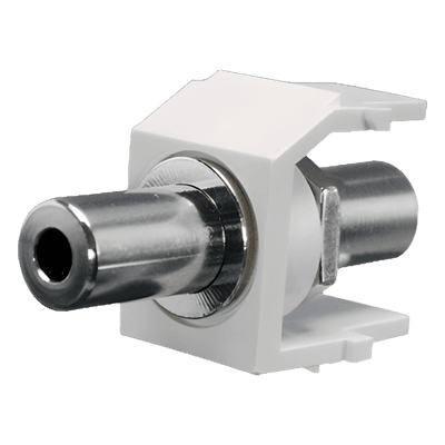 Módulo Acoplador Estéreo de 3.5 mm (1/8 Pulgadas), Tipo Keystone, de Paso, Color Blanco Mate