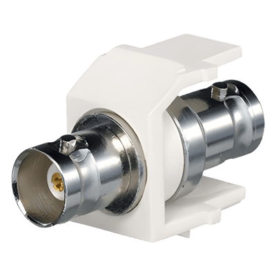 Módulo Acoplador Coaxial Tipo BNC, Keystone, de 50 Ohms, Color Blanco