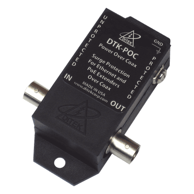 Protector Coaxial PoE / BNC Hembra / 75 Ohms / Ethernet 10/100 / Cámaras IP y Extensores