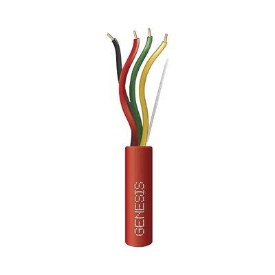 Carrete de 305 Metros (1000 Pies) de Alambre / 4 x 14 AWG / Plenum / Tipo FPLP-CL3P / Resistente al Fuego / Color Rojo / Para Sistemas Contra Incendio o Sistemas de Evacuación