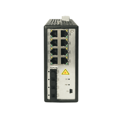 Switch Gigabit PoE+ / Industrial / Administrable / 8 Puertos Gigabit PoE+ (30 W) / 4 Puertos SFP / 250 W Total / 48 a 57 VCD / Ideal para Proyectos