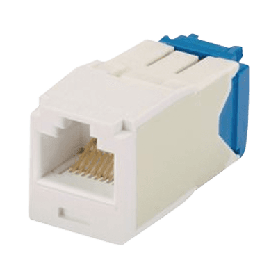 Conector Jack RJ45 Estilo TG, Mini-Com, Categoría 6A, de 8 Posiciones y 8 Cables, Color Marfil