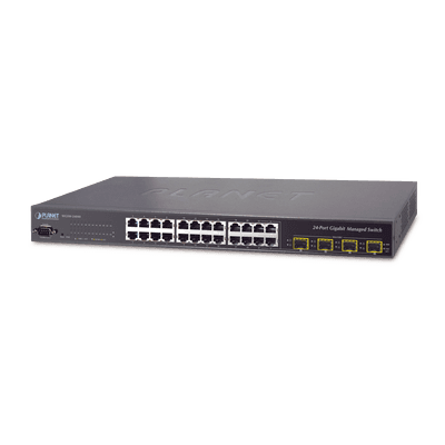 Switch Administrable L2+ de 24 puertos 10/100/1000T con 4 puertos combo TP/SFP Gigabit