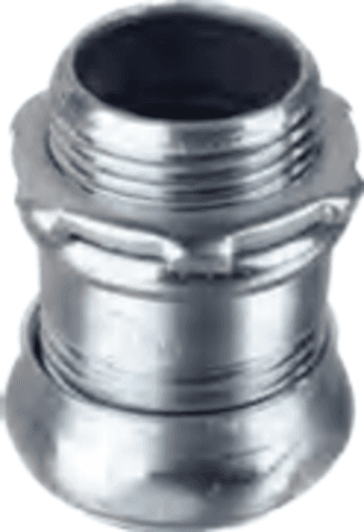 Conector de Compresión de Acero Galvanizado para Pared Delgada de 1/2" ( 13 mm).