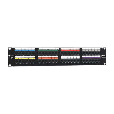 Patch Panel UTP HD6 de 48 puertos, Precargado con Jacks  Categoría 6, Plano, 2UR