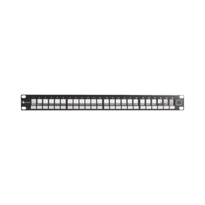 Patch Panel UTP Keystone de 24 Puertos Modular (Vacío), Plano, 1UR, Compatible con Jacks Keystone UTP Z-MAX y MAX