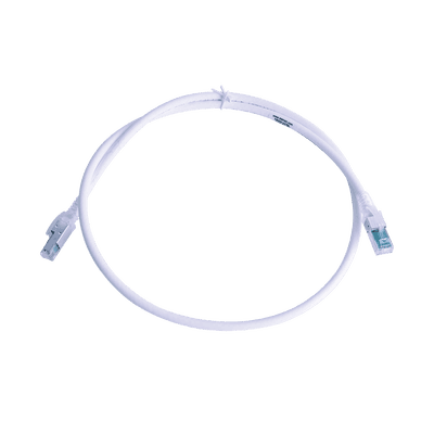 Patch Cord Z-MAX Cat6A S/FTP, CM/LS0H, 0.91 Metros (3 Pies), Color Blanco, Versión Bulk (Sin Empaque Individual)