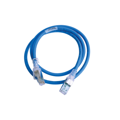 Patch Cord Z-MAX Cat6A S/FTP, CM/LS0H, 0.91 Metros (3 Pies), Color Azul, Versión Bulk (Sin Empaque Individual)