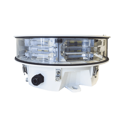 Baliza LED de Obstáculos Intensidad Media STAR Series / 20.000 cd Blanco/ 360° Cobertura Horizontal / IR Incluido 246 mW/sr / IP66 NEMA 4 / AC 