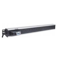 Barra PDU, Intellinet,713955, 12 cont. GAB / Rack, vertical, contra corto circuito