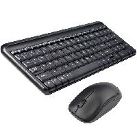 Kit teclado y mouse Quaroni inalambrico 2.4GHz color negro