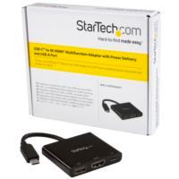 Adaptador multifuncion USB-C a 4K con entrega de potencia y puerto USB-a - Replicador de puertos de viajes USB-C para laptop - StarTech.com mod. CDP2HDUACP