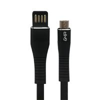 Cable micro USB Ghia plano reversible / Bilateral color negro de 1M
