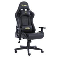Silla Ocelot Gaming OGS-01 / Vinipiel / Base nylon ajustable / Descansabrazos 2D / Piston clase 4 / Reclinable 90-155 grados / Hasta 150KG / Cojines lumbar y cervical / Color negro