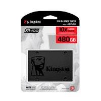 Unidad de estado solido Kingston interno A400 480GB 2.5 SATA3 7MM lect.500 / Escrit.450MB/S PC/laptop SA400S37/480G