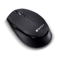 Mouse - Techzone - TZ19MOU01-INA - Optico - Inalambrico - Bateria AA - 1600 dpis ergonomico negro