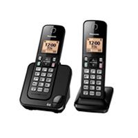 Telefono Panasonic KX-TGC352MEB inalambrico base handset pantalla LCD color ambar teclado iluminado altavoz identificador de llamadas 50 numeros en directorio negro
