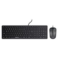 Kit teclado y mouse optico Quaroni alambrico color negro