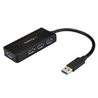 HUB USB 3.0 de 4 puertos - Concentrador portatil USB 3.0 superspeed de 4 puertos de 5GBPS con carga rapida - HUB USB 3.1 gen 1 tipo a - Negro - StarTech.com mod. ST4300MINI