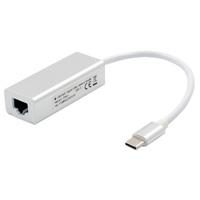 Convertidor Brobotix USB-C macho a RJ45 hembra, Gigabit, blanco