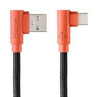 Cable micro USB tipo C Hune hiedra sustentable trenzado carga rapida y datos 90ª 1.2M (corteza)