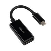 Adaptador Acteck shift plus AD420 / USB C - DisplayPort / 4K / 10 cm / Negro / AC-934718