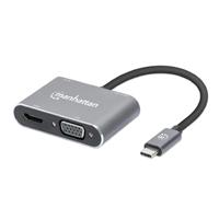 Docking USB, Manhattan,130691, -C 4 ptos, HDMI / VGA, USB-a / USB-C PD