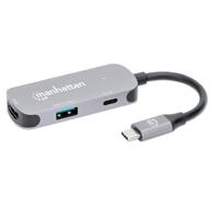 Docking USB, Manhattan,130707, -C 3 ptos, HDMI / USB-a / USB-C PD