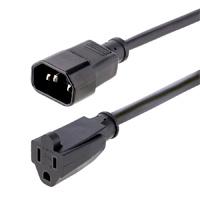 Cable de 1M de extension de alimentacion para computadoras, IEC 320 C14 a NEMA 5-15R, 10A 125V, alargador - StarTech.com mod. 1415R-3F-power-cord